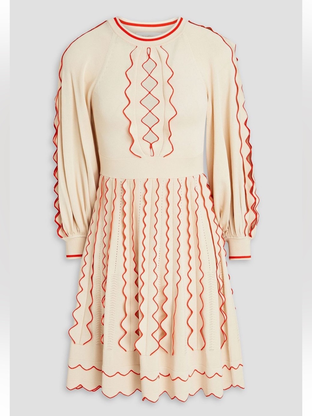 ZIMMERMANN Scalloped stretch-knit mini dress